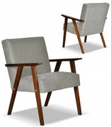 Fotel w stylu PRL retro vintage SOLER Family Meble ciemny szary welur Angel