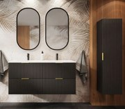 Komplet czarnych szafek łazienkowych ryflowanych Z7-G13