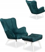 Fotel skandynawski Vika z podnóżkiem Family Meble