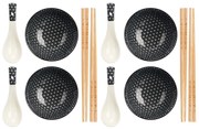 Zestaw do sushi HAPPLO, miseczka, łyżka i pałeczki x 4