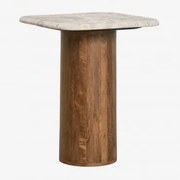 Kwadratowy Stolik Pomocniczy 40x40 Cm Merieines Marmur Beżowy Panther & ↑50 Cm - Sklum