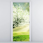 Fototapeta na drzwi - Drzewo na łące (95x205cm)