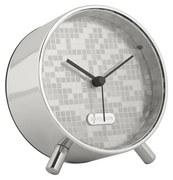 Karlsson 6004SI designerski budzik srebrny,średnica 11 cm