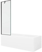 Mexen Cubik wanna prostokątna 170 x 70 cm z obudową i parawanem 1-skrzydłowym 60 cm, czarny wzór - 550317070X9506007070