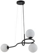 Lampa wisząca - Vena 3 czarna, białe klosze -33667