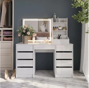 Stół toaletowy biały/biały wysoki połysk 128.2x50.1x76 sherry