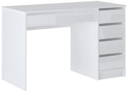 Biurko z 5 szufladami - Biały z połyskiem - JENEMI