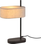 NETTLIFE Lampka nocna do sypialni w stylu vintage 44,5 cm E14 Czarny abażur z tkaniny lnianej z przełącznikiem, bez żarówki
