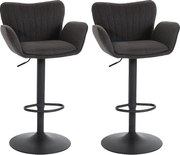 Stołek barowy MCW-M67 (zestaw 2 szt.),  ciemnoszary stopa czarny