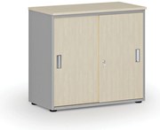 Szafa biurowa z drzwiami przesuwnymi PRIMO GRAY, 800 x 420 x 740 mm, szary/brzoza