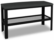 Czarne siedzisko z półką na buty N0-M25