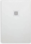 Brodzik prostokątny cienki biały "Milano" z żywicy imitującej kamień, antypoślizgowy, 70x120h cm