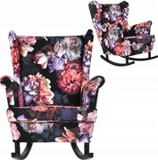 Fotel uszak bujany print biblioteka kawiarnia