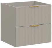 Szafka pod umywalkę wisząca ryflowana - Beżowy - szer. 60 cm - ZEVARA