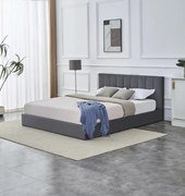 Łóżko KATARINA 160x200 szare z pojemnikiem na pościel HALMAR