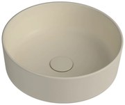 Umywalka ceramiczna nablatowa okrągła beżowa bez otworu na baterię 42 cm LERA Ivory