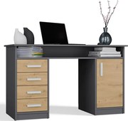 Biurko z szufladami antracyt + dąb artisan S1-D10