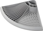 Odpływ do Naczyń o Małym Kącie z 4 Przegrodami na Sztućce i Miejscem na 11 Talerzy z Szarego Tworzywa PP