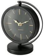 Zegar stołowy czarny BALIA, złote wskazówki, 20 cm