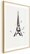 Plakat Wieża Eiffla 60x90 cm z ramą złotą z marginesem ARTGEIST B