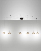 Lampa wisząca LED Arabella z metalu i bursztynowego szkła dmuchanego 3547-46-125 Fabas Luce