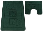 Ciemnozielony komplet dywaników do łazienki M5-F78