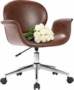Brązowe obrotowe krzesło biurowe z ekoskóry N3-M57