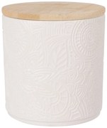 Słoik ceramiczny z pokrywką z bambusa, Ø 10 x 10,5 cm