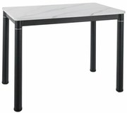 Stół DAMAR 100x60 biały marmur/czarny mat SIGNAL