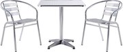 Zestaw ogrodowych mebli jadalnianych  z aluminium: mały kwadratowy stolik i 2 krzesła - MONTMARTRE