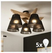 Brilagi - LED Żyrandol natynkowy ANTHONY 5xE14/40W/230V dąb/czarny