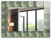 Lustro z drukowaną ramką Liście tropikalnych roślin