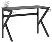 Czarne biurko gamingowe z uchwytami B4-R97