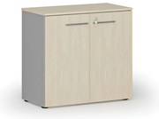 Szafa biurowa z drzwiami PRIMO GRAY, 800 x 420 x 740 mm, szary/brzoza