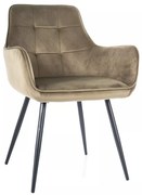 Krzesło tapicerowane LEMON VELVET oliwkowe SIGNAL