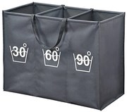 Składany kosz na pranie z przegródkami, duży kosz na pranie, kosz na pranie materiałowy, kosz łazienkowy, KESPER