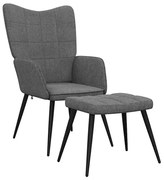 Ciemnoszary fotel z podnóżkiem D0-D56