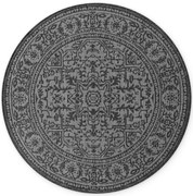 Dywan zewnętrzny dwustronny Duet czarno-kremowy 160 cm x 160 cm koło