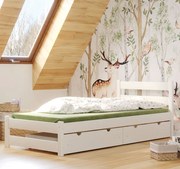 Białe młodzieżowe łóżko pojedyncze z 2 szufladami W8-M78