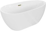 Mexen Eos wanna wolnostojąca 150 x 75 cm, biała, przelew złoty - 52471507500-50