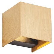 Skandynawski kinkiet zewnętrzny z nadrukiem drewna z LED IP54 - Edwin