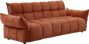 Kanapa 3-osobowa rozkładana z tkaniny szenilowej w kolorze terakota HAKEMO