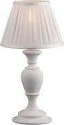 Fiorenza Shabby white wooden table lamp, 1 light, with lampshade dm.20 H.43 Ø20 BL172-LT-BCO