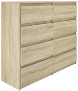 Komoda BASIC 8 szuflad – Dąb Sonoma | 120x97x40 cm
