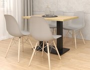 Prostokątny nowoczesny stół + 4 szare krzesła do jadalni A8-S71