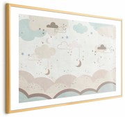 Plakat Bajkowa noc 90x60cm z ramą złotą z marginesem ARTGEIST B