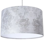 Srebrno-biała lampa wisząca z abażurem - S393 A7-M95