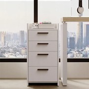 Komoda biała kontenerek pod biurko biurowy regał szafka 4 szuflady wysoka