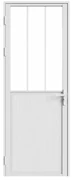 Drzwi kompletne dwustronne z aluminium i szkła hartowanego w stylu industrialnym - wys. 204 x szer. 73 cm - Biały - ERMELO