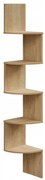 Narożna półka ścienna ESTANT, 5 półek w dekorze dąb sonoma, 126x20cm